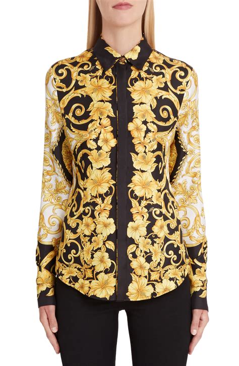 versace silk shirts womens|Versace silk shirt women's.